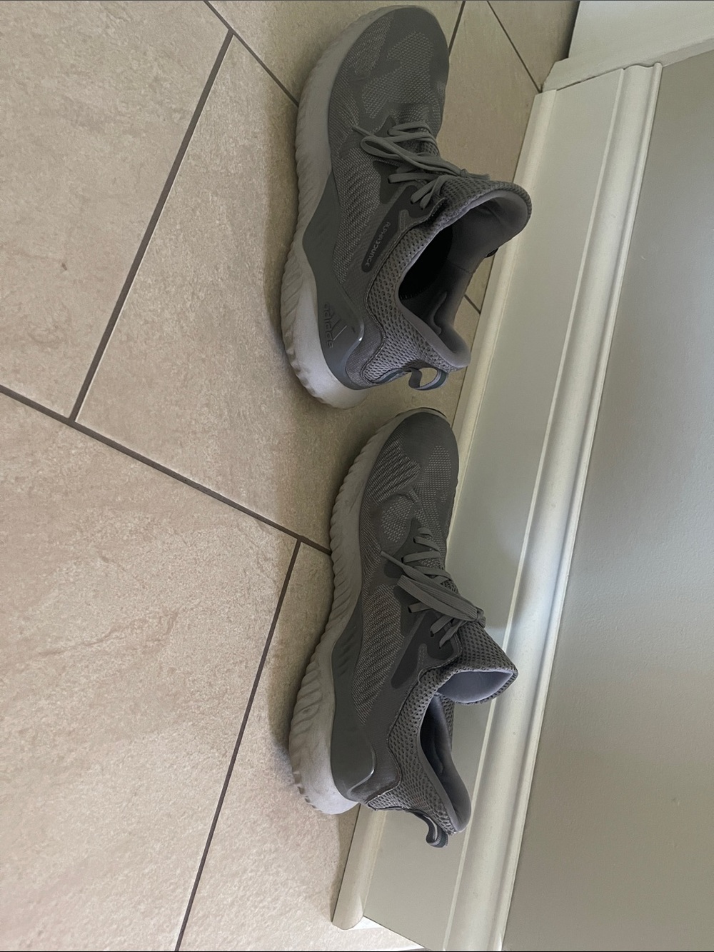 adidas Men's Grey Knit Trainer Sneakers